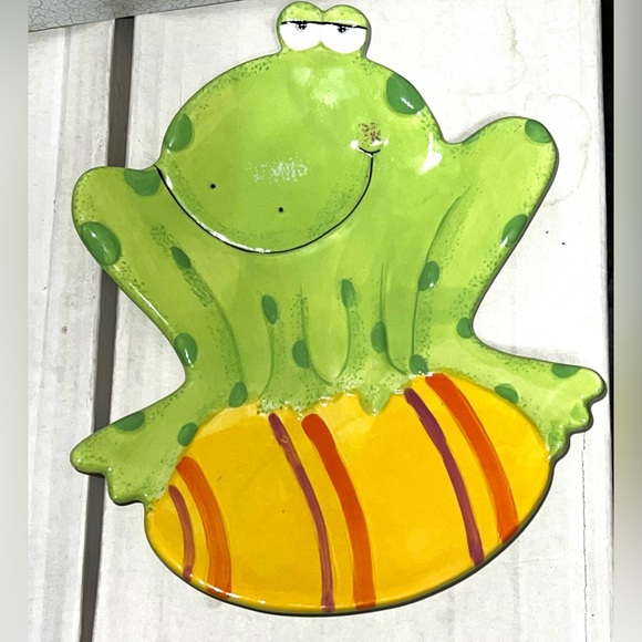 Ellen Crimi-Trent Frog Plate Platter Dish - Picture 1 of 6
